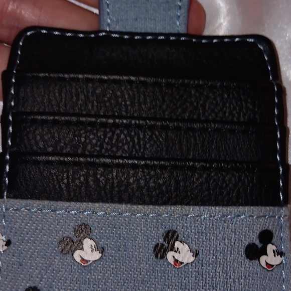 DISNEY MICKEY MOUSE IN DENIM CARD HOLDER ID WALLET - Picture 4 of 6